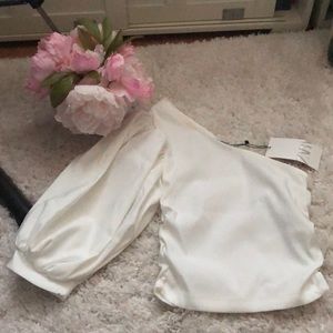 Zara one shoulder top S White (thj2)